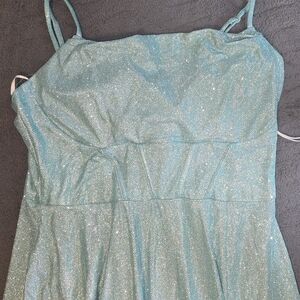 Shimmering Teal Elegant  Dress